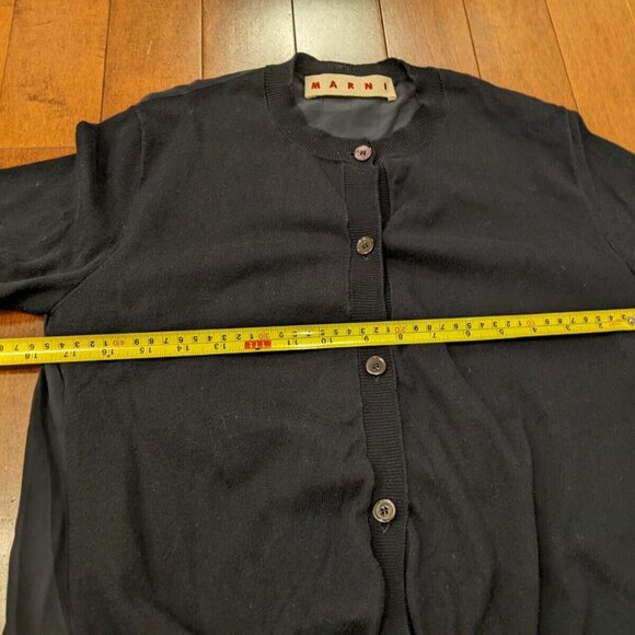 Marni women's size 40 navy blue cotton silk button up cardigan - Picture 8 of 8